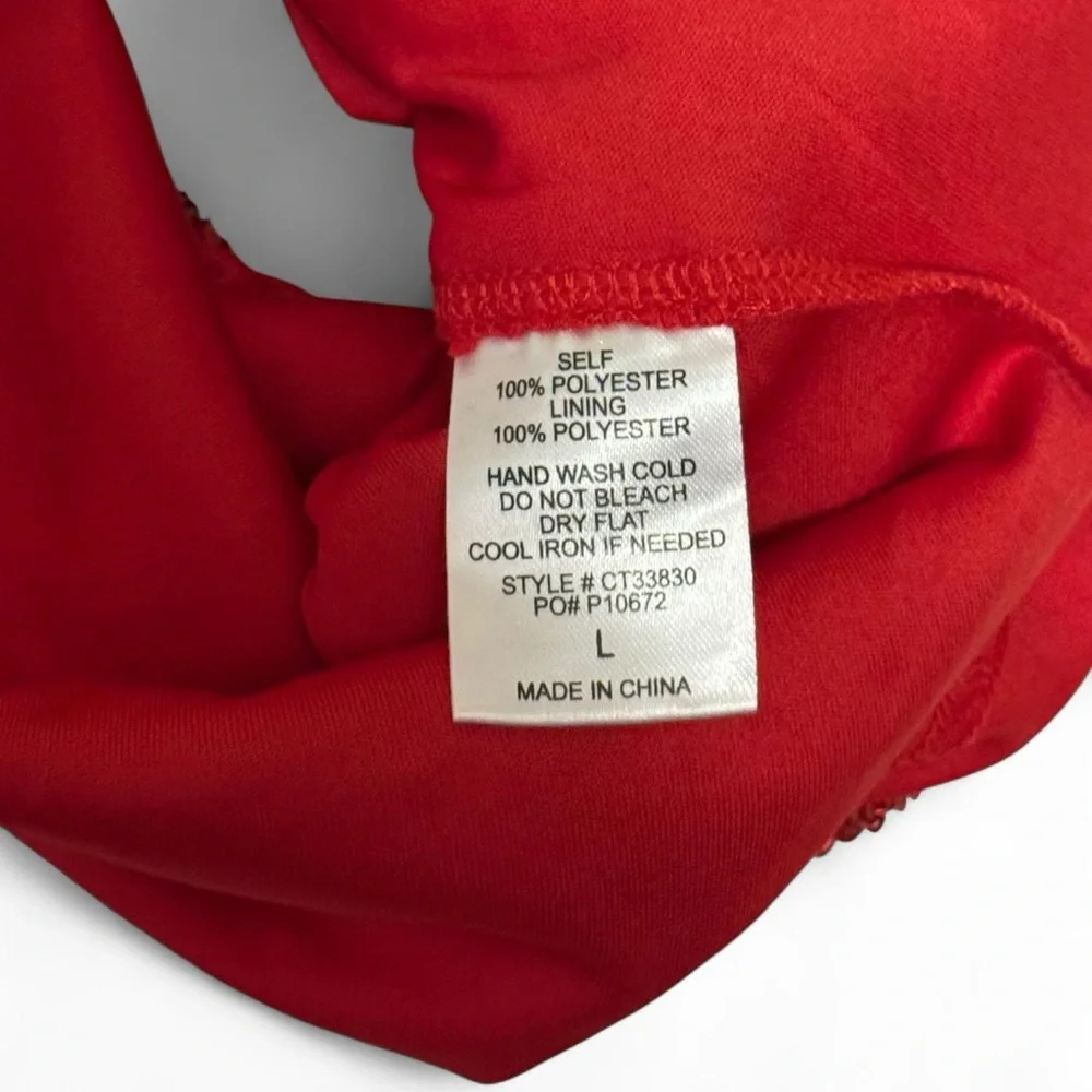 Main Strip Red Sparkle Sequin Halter Top Brand New Size Large - Picture 5 of 5